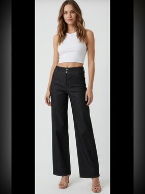 Dolce & Gabbana Black Silk Wide Leg Jeans IT40 US4 $860